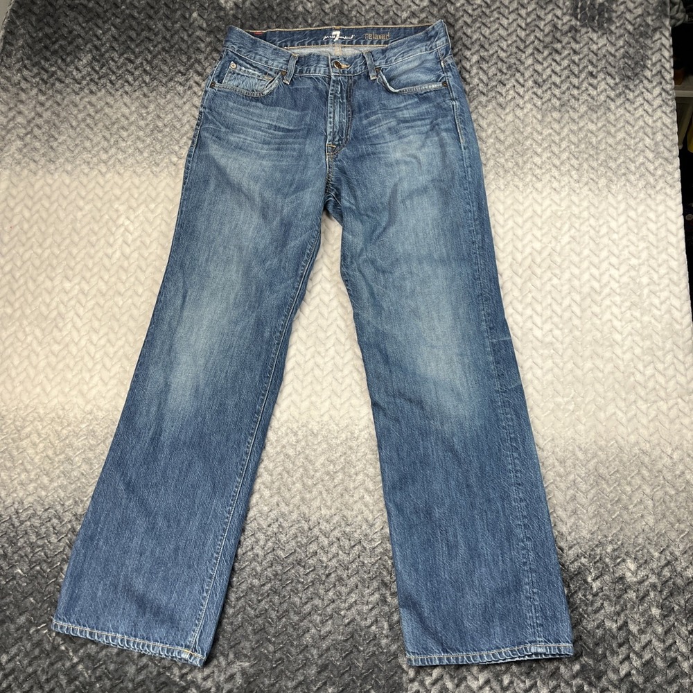 7 For All Mankind Jeans Mens 33x32" Relaxed Boot Cut USA Vintage Y2K 100% Cotton